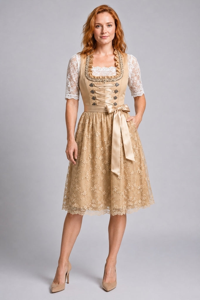 Żaneta | Sukienka dirndl damska z koronką na Oktoberfest